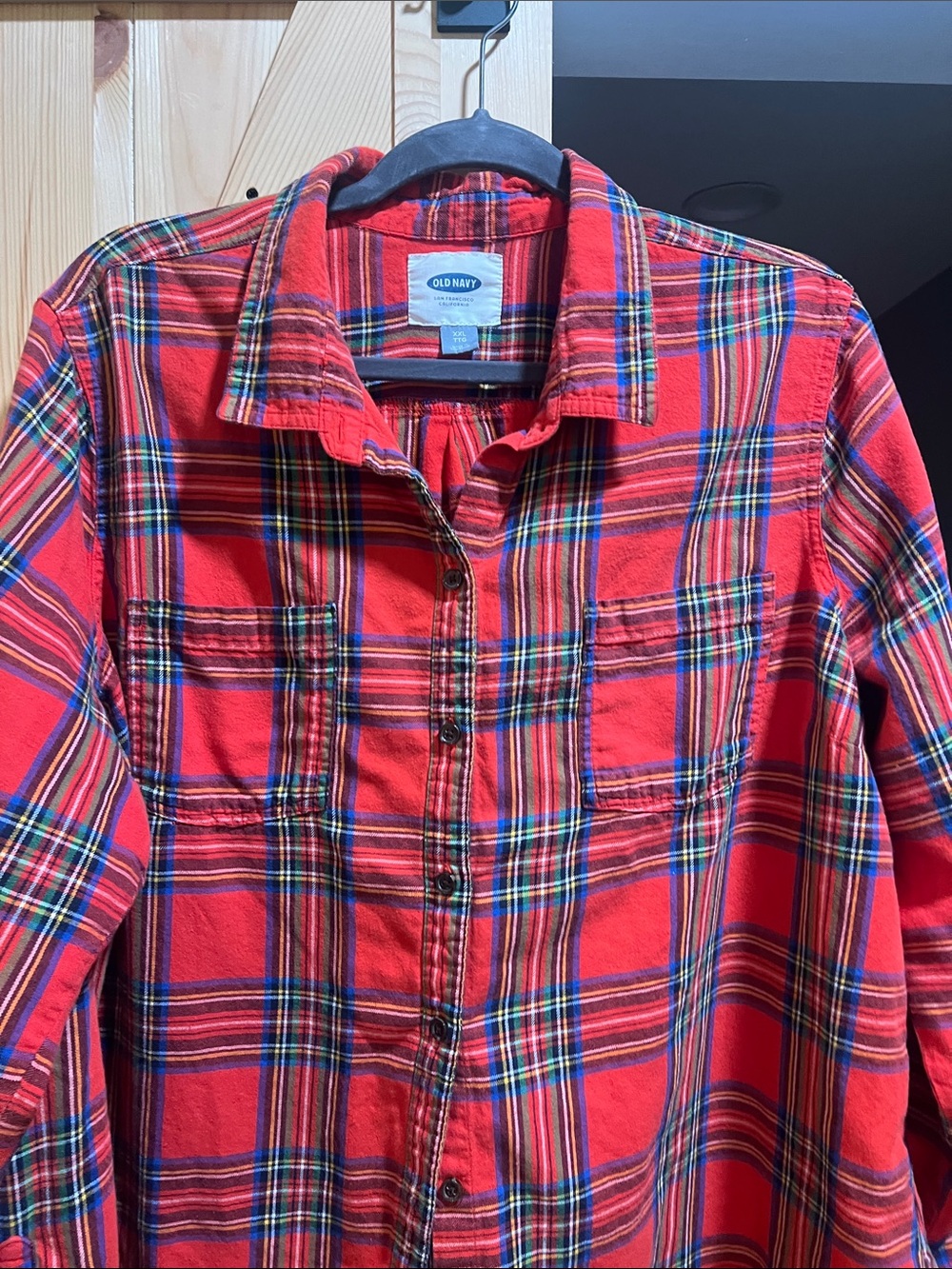 Old Navy Red Plaid Button-Down Shirt size xxl